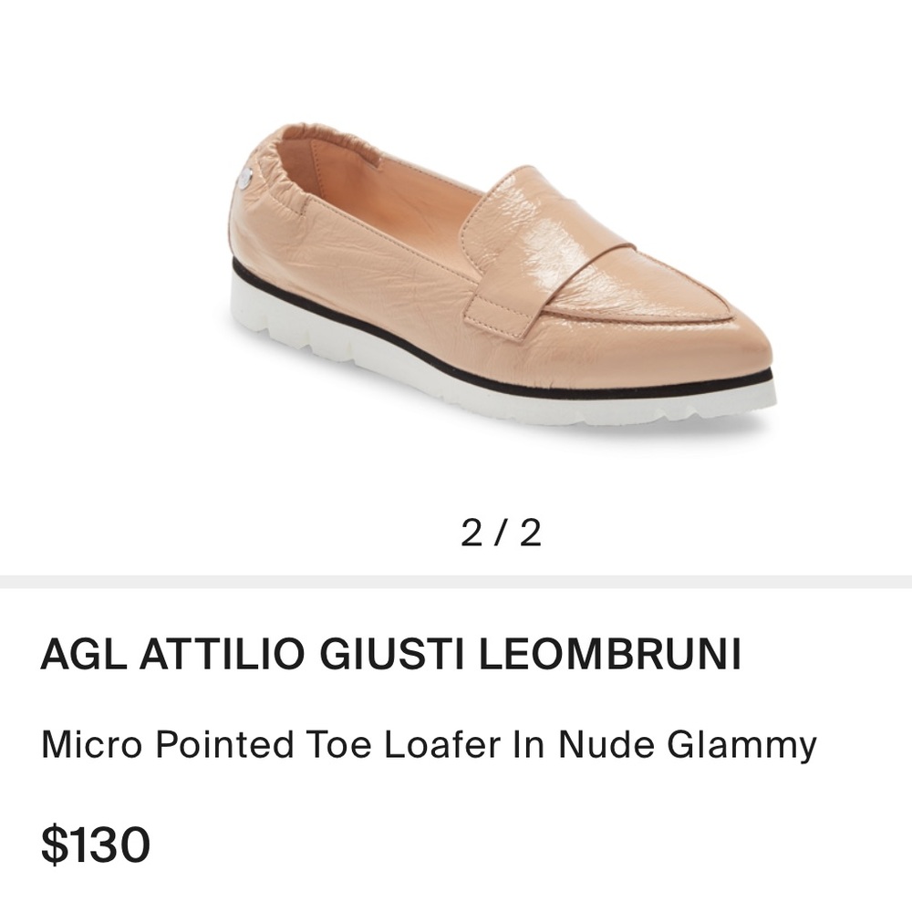NWT AGL micro pointed toe loafers in Nude